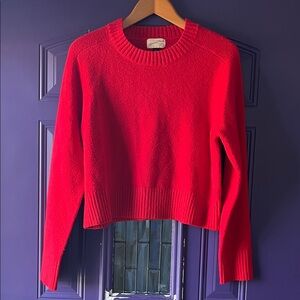 Universal Thread Cropped Vibrant Red Crew Neck Sweater